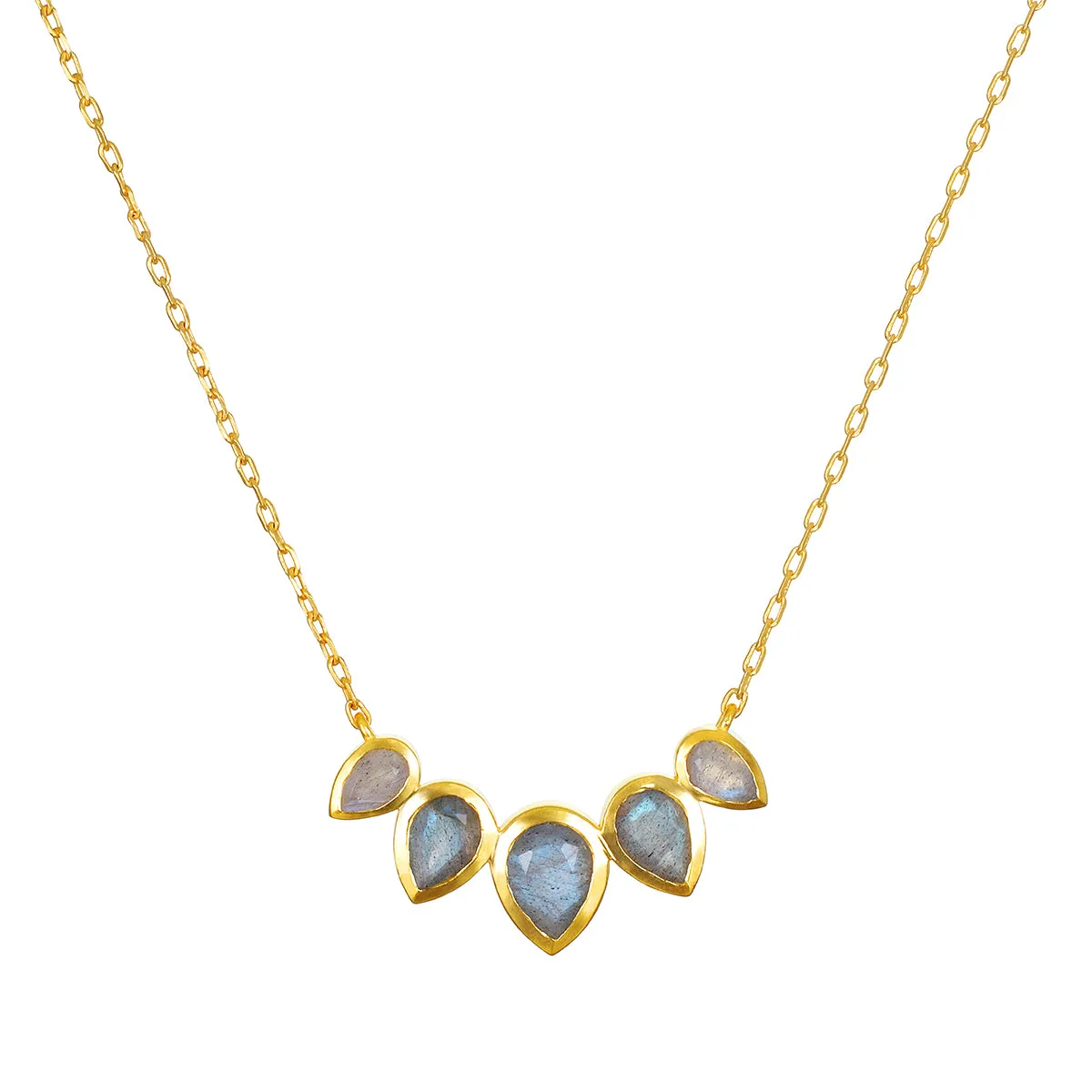 Awaken Intuition Labradorite Petal Necklace