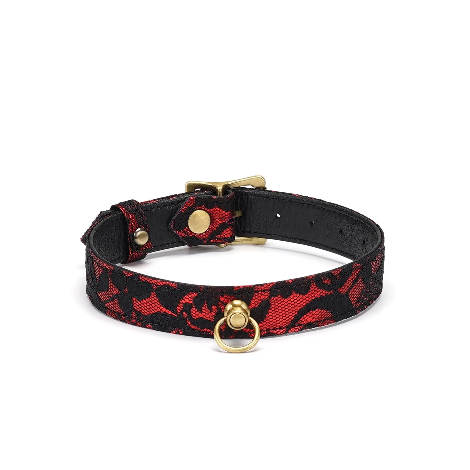 Jardín victoriano: Collar de encaje y cuero vegano