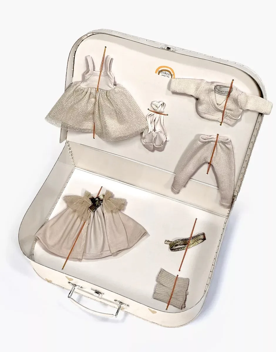 Ma Valise d’antan de Danseuse « Petite Étoile » lin pour poupée Amigas