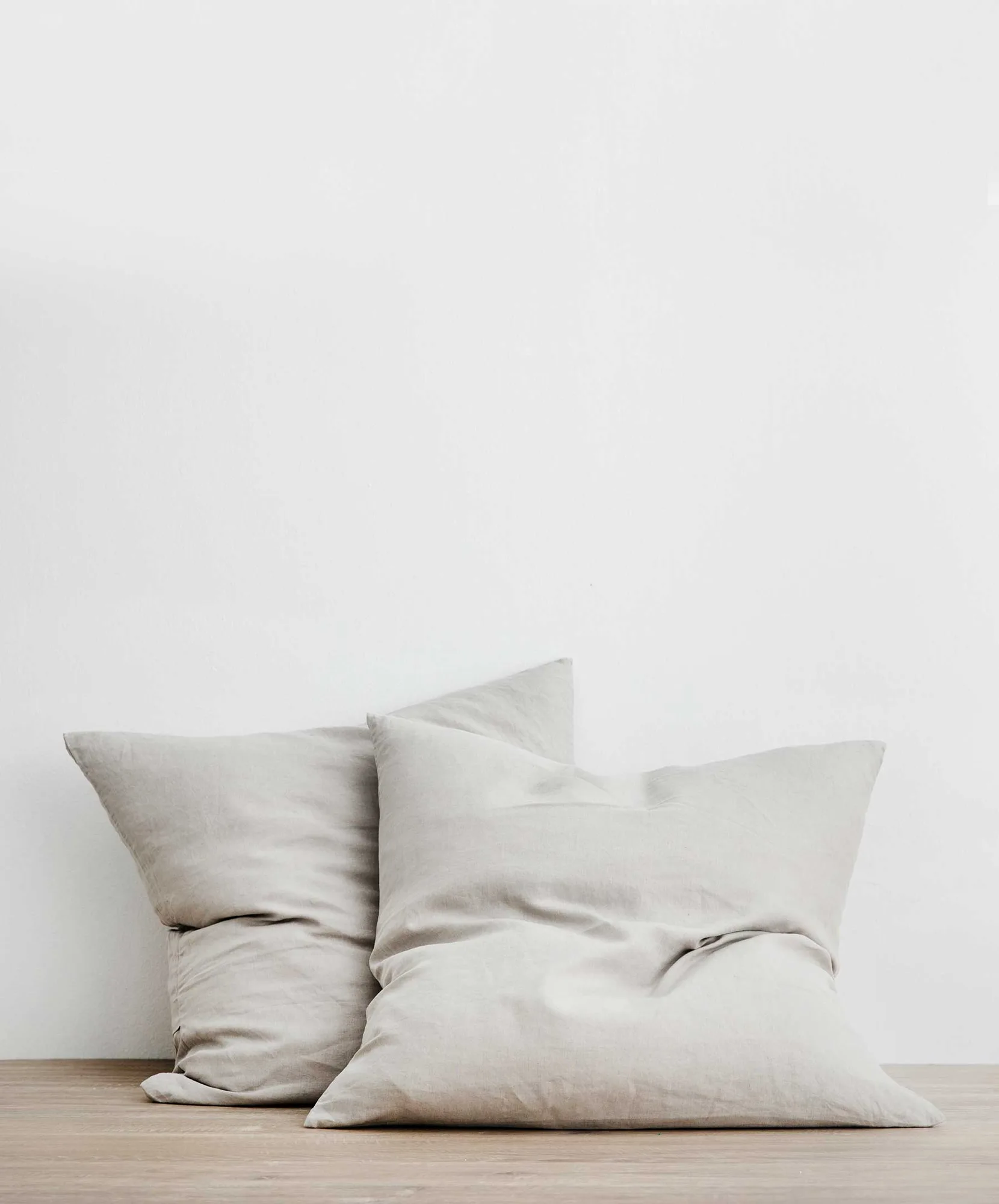Set of 2 Linen Euro Pillowcases - Smoke Gray