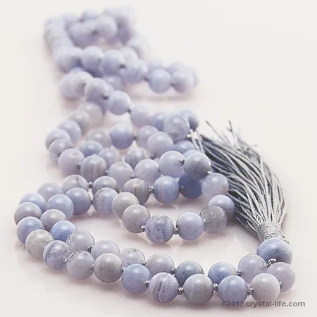 Blue Lace Agate Prayer Beads | Blue Lace Agate Mala