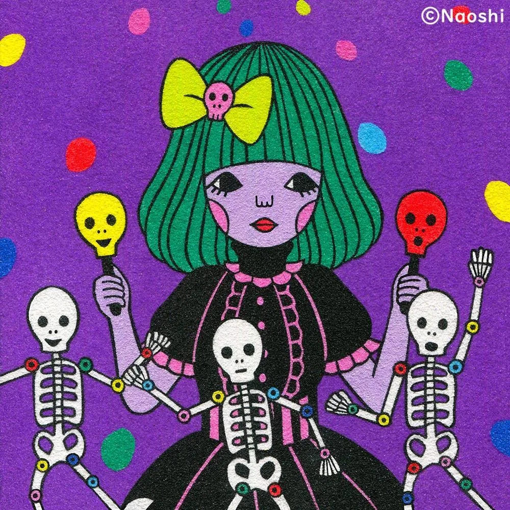 Dancing Skeletons Print by Naoshi