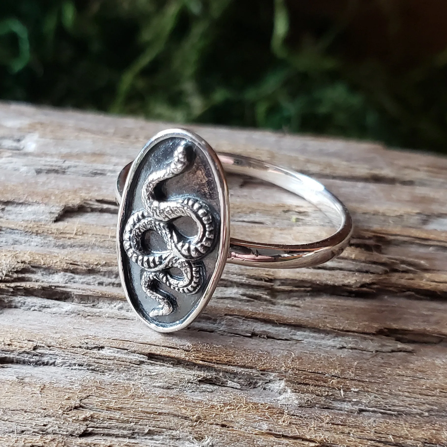 Sterling Silver Snake Relief Ring