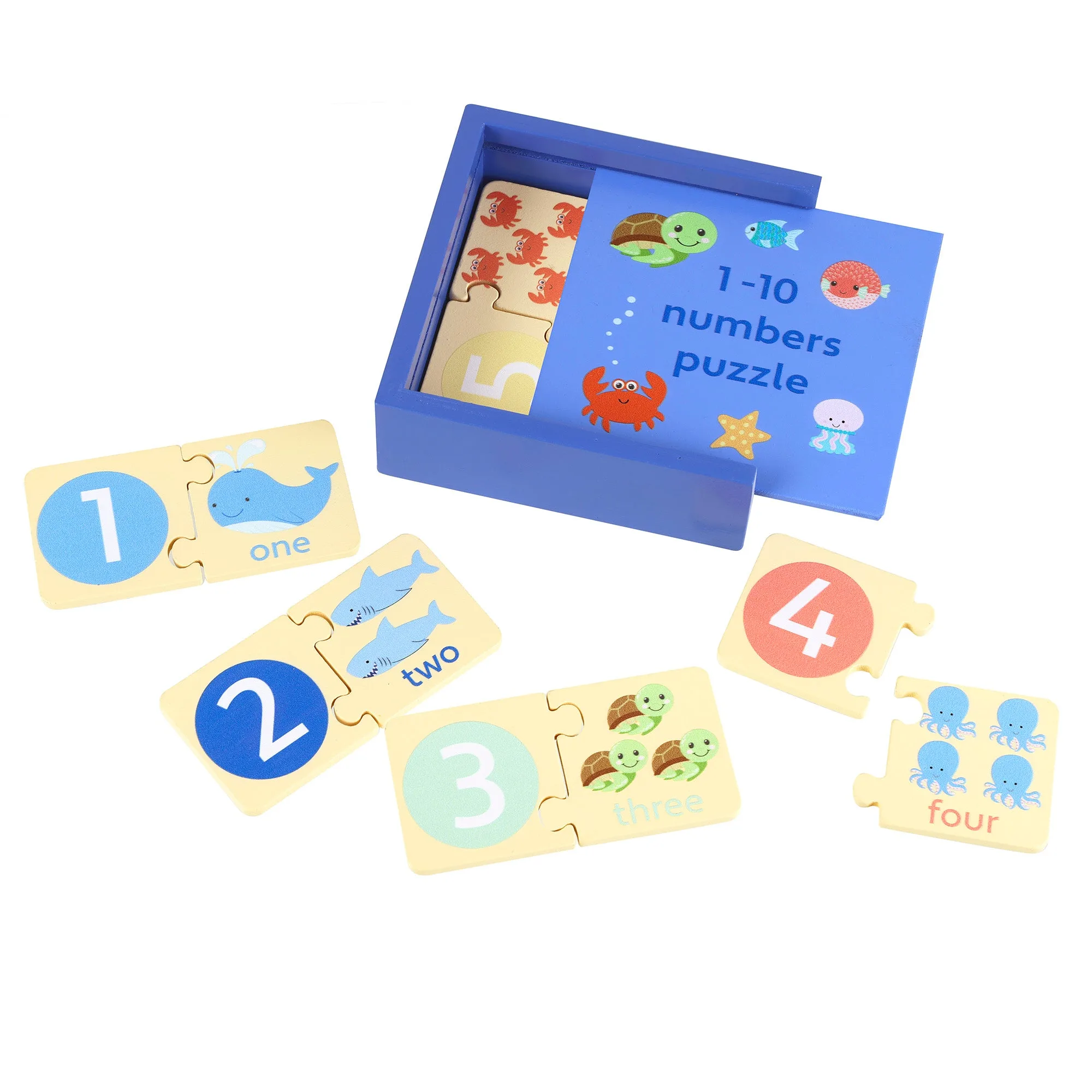 NOVO Puzzle de números Vida Marinha em caixa