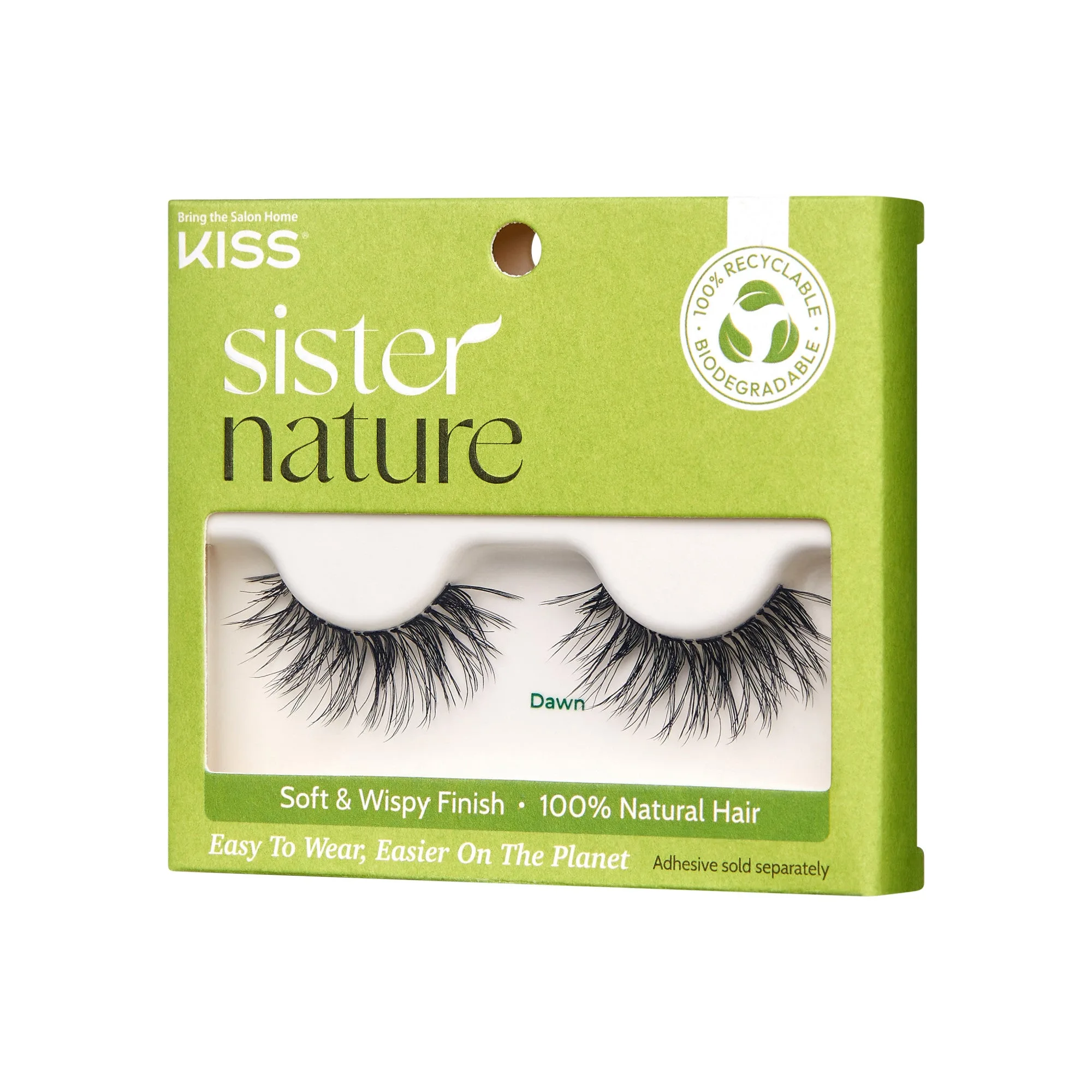 Kiss Sister Nature False Eyelashes - Dawn | 1 Pair, Strip Lashes, 14mm-18mm