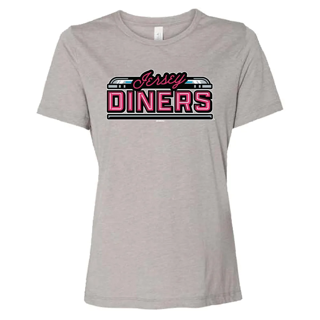 تيشيرت نسائي رياضي رمادي ثلاثي الخيوط من Somerset Patriots مع شعار Diners Wordmark