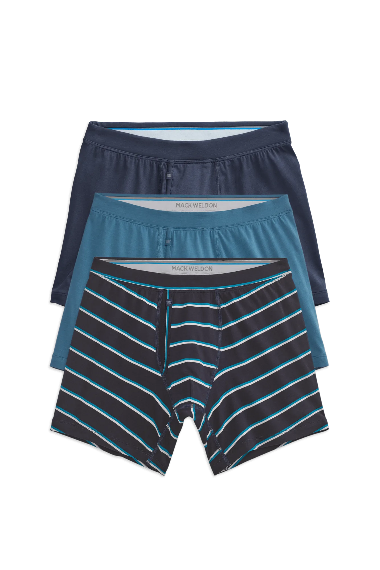3-Pack SILVER Boxer Briefs Stripe It
