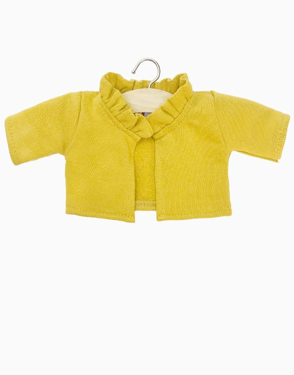 Cardigan Claudia em mostarda: tamanhos e cuidados