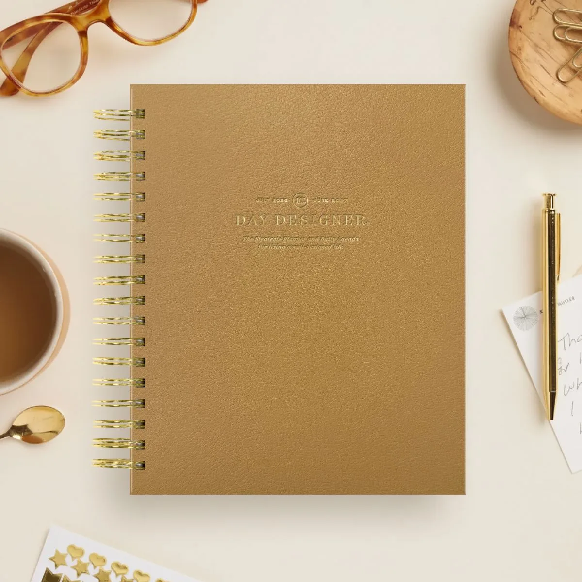 2026-27 Daily Planner: Caramel Latte Pebble Texture