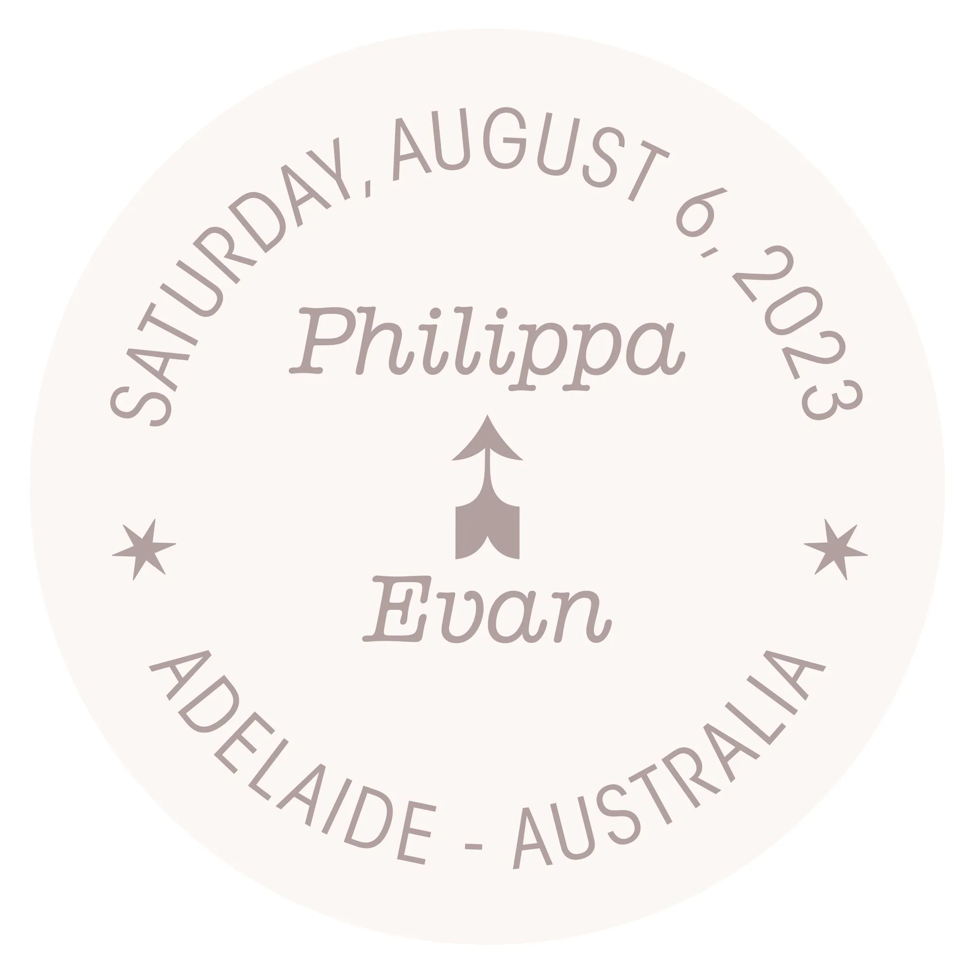 Personalized 2" Round Favor Sticker - Wanderlust