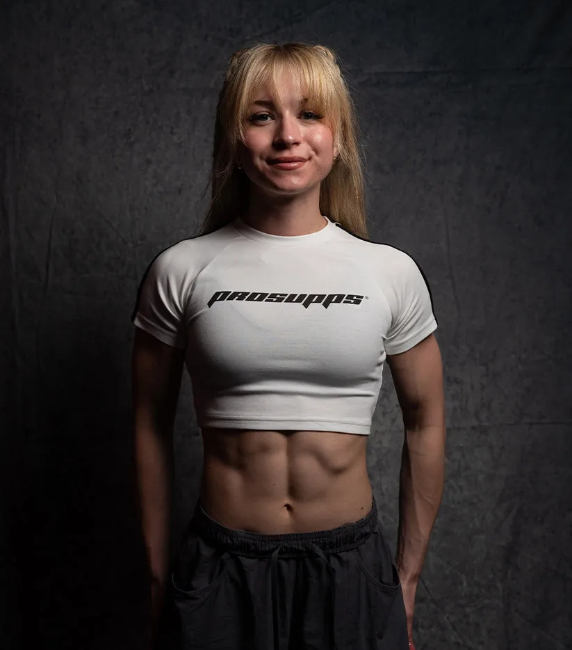 ProSupps Women's Taped Crop Tee-White