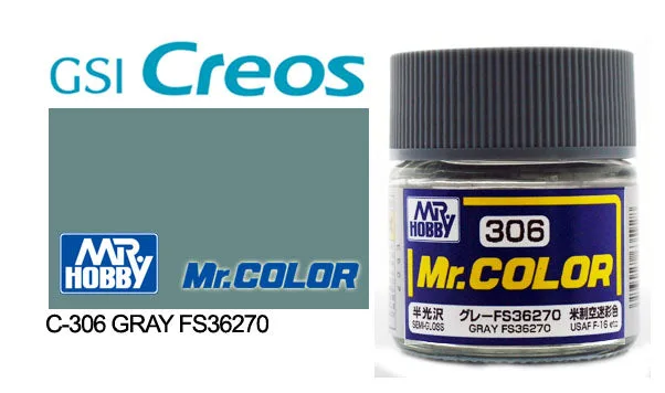دليل طلاء Mr. Color C306 رمادي شبه لامع FS36270