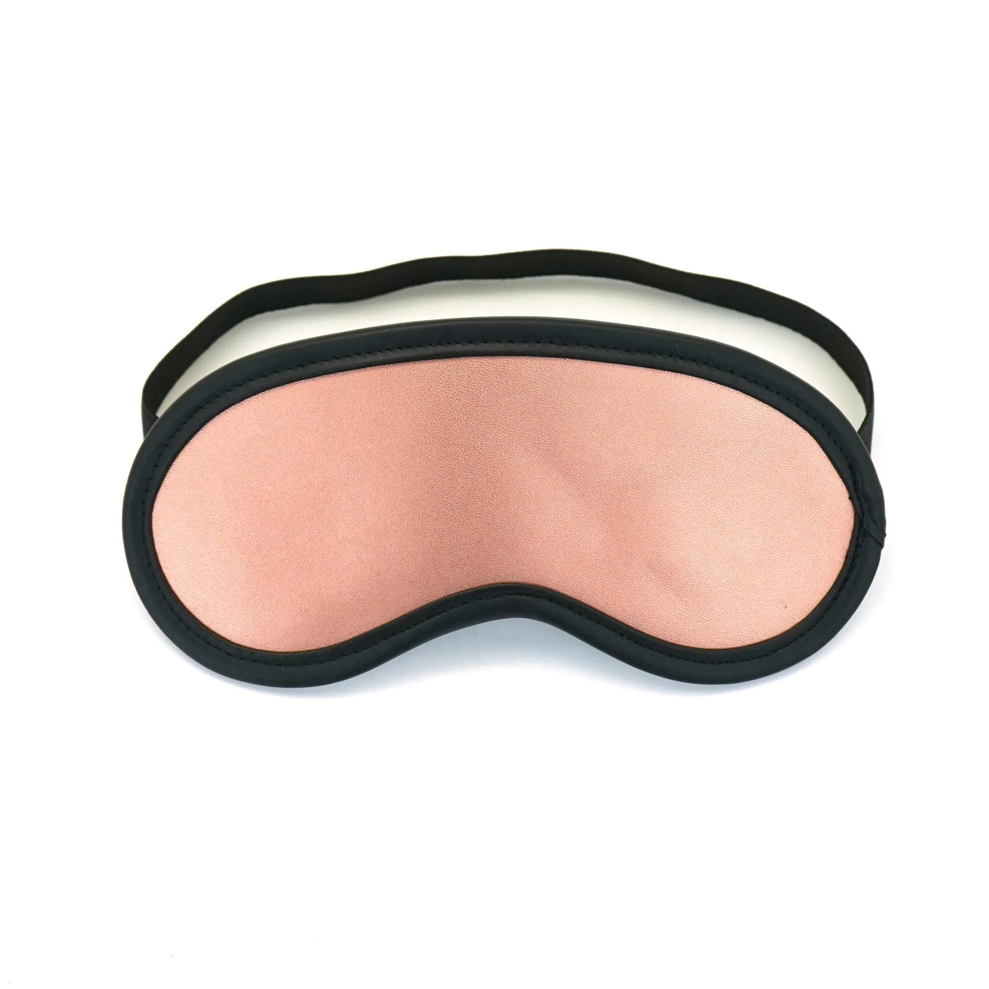 Rose Gold Memory: Leather Blindfold with Faux Fur Lining