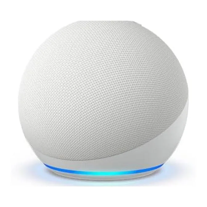 Amazon Echo Dot (newest model) | With bigger vibrant sound, helpful routines and Alexa | Glacier White