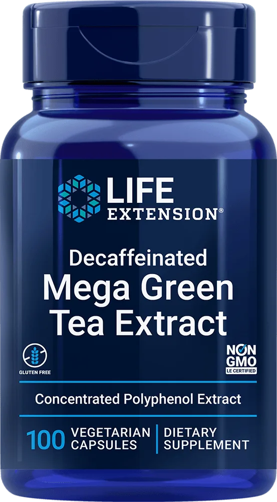 Decaffeinated Mega Green Tea Extract, 100 vegetarian capsules