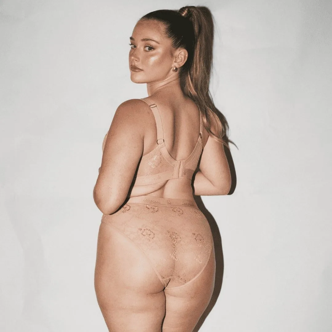 Slip en dentelle nude - Caramel