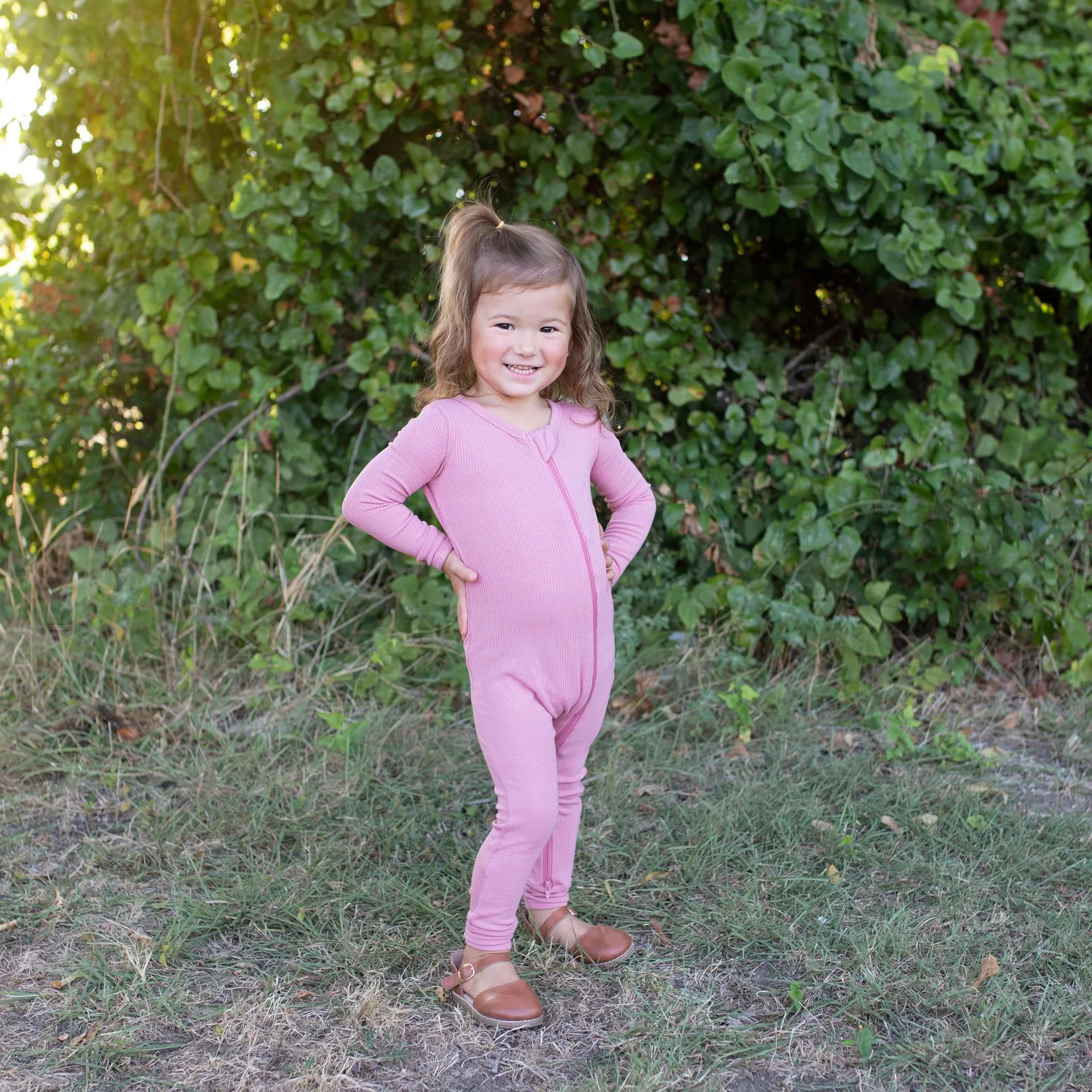 Ribbed Zipper Romper in