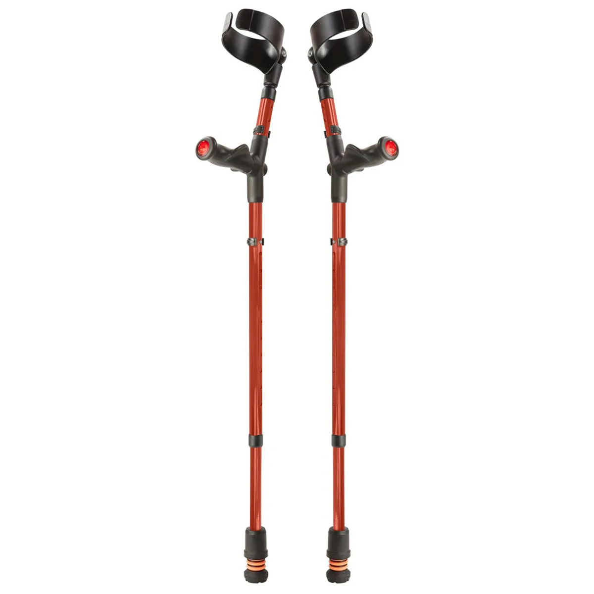 Flexyfoot Comfort Grip Double Adjustable Crutches - Red