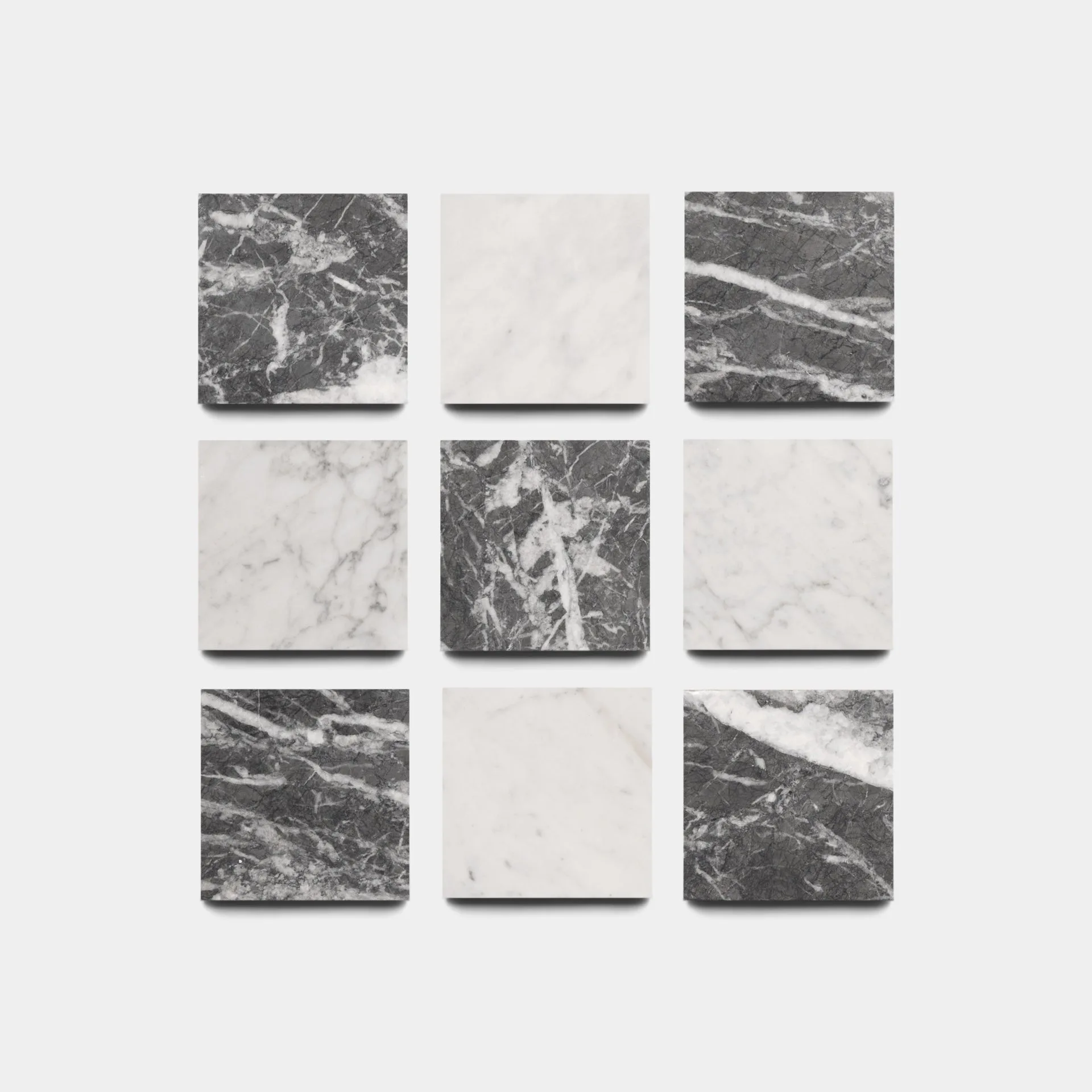 Carrara + Grigio Carnico 6x6, Sample
