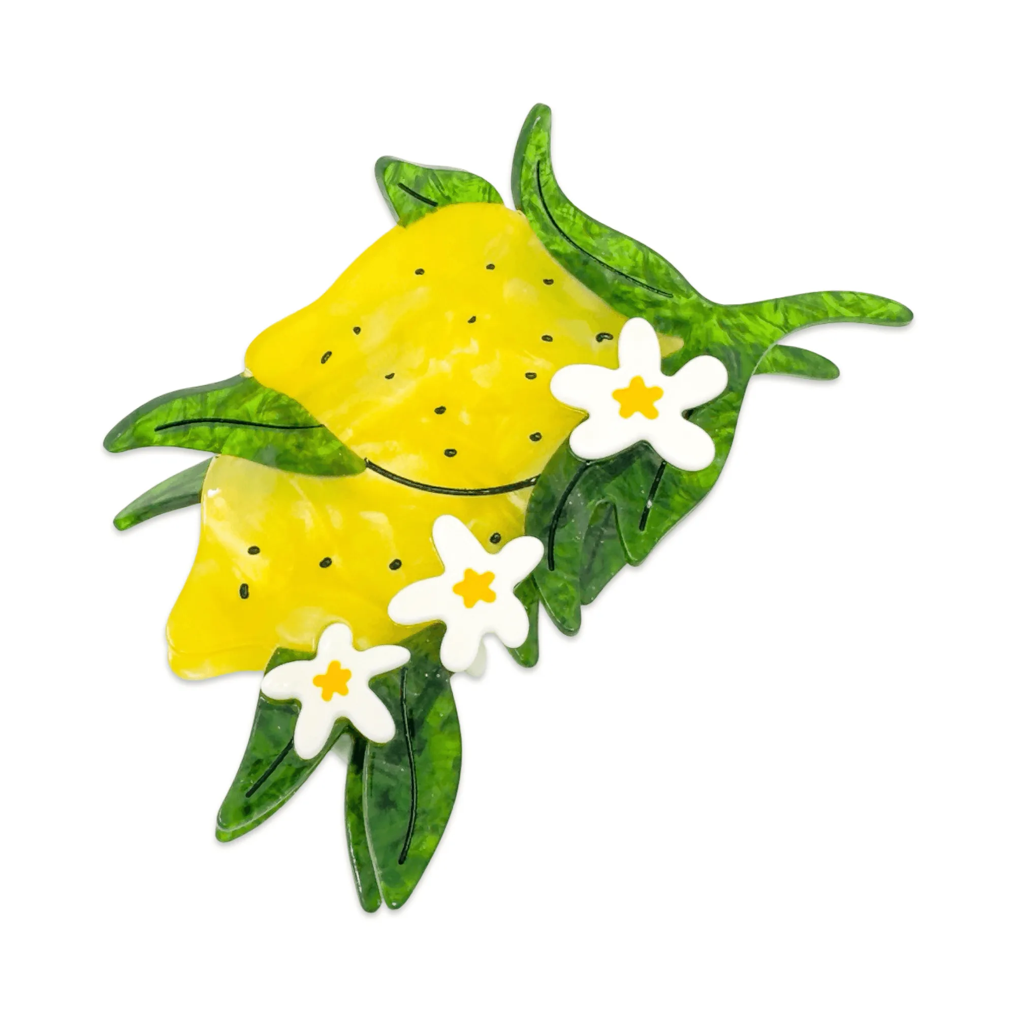 How to Secure Thick Hair with an XL Lemon and Flowers Hair Claw Clip