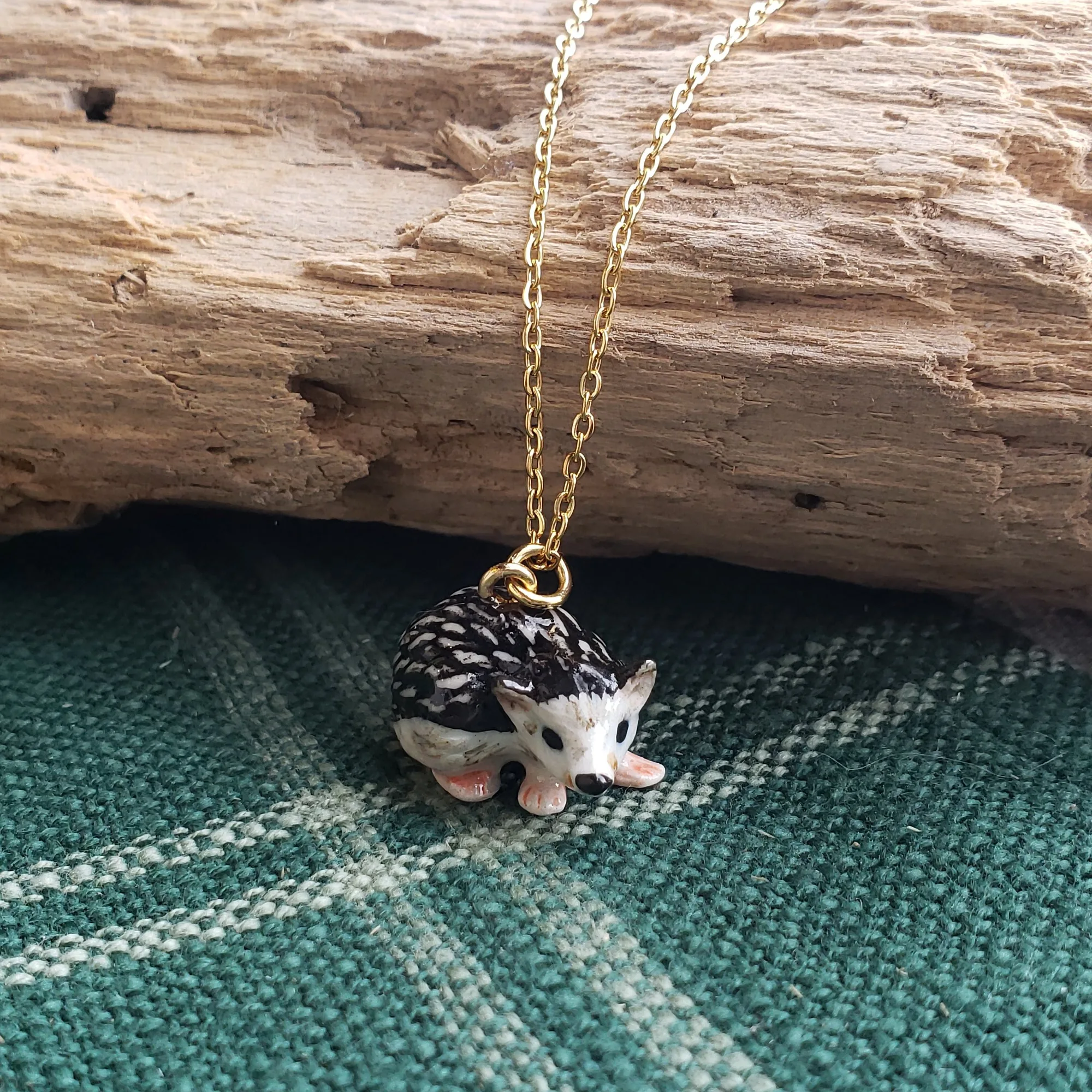 Porcelain Hedgehog Pendant