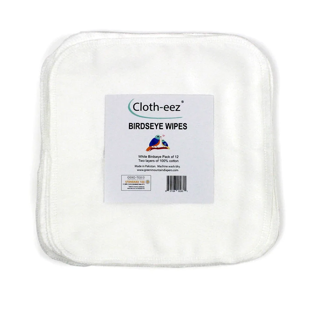Cloth-eez Birdseye Wipes - Classic White
