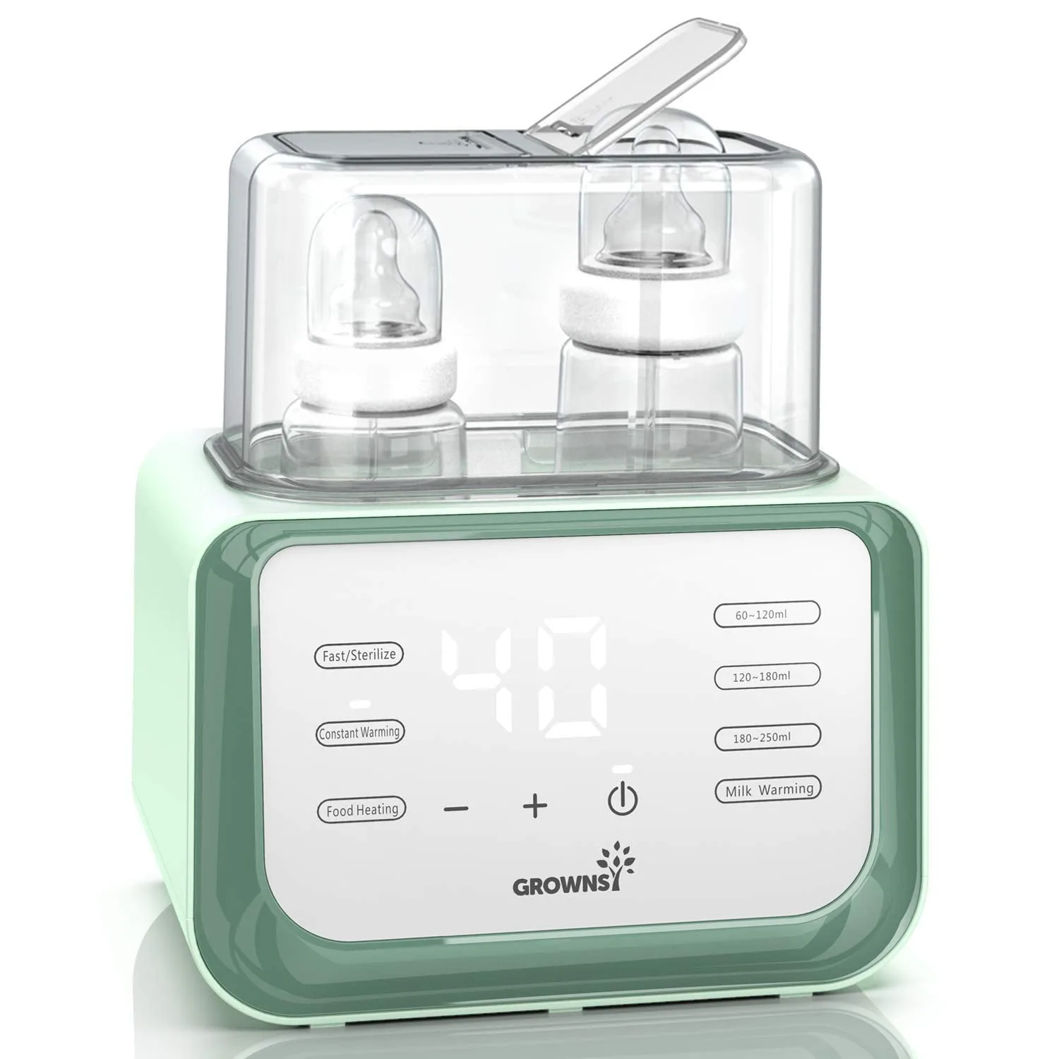 Green 8-in-1 Baby Bottle Warmer For Newborn with Dual Bottle Capacity