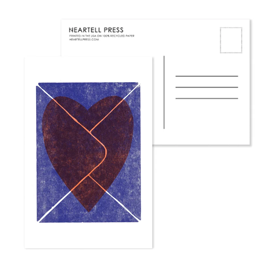 How to Display Postcards as Art: Envelope Heart and Start Small