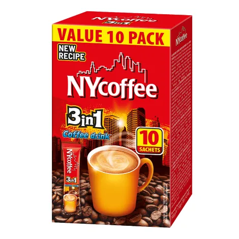 NY Coffee Instant White Coffee with Sugar 3 in 1 Sachets (10 Sticks)