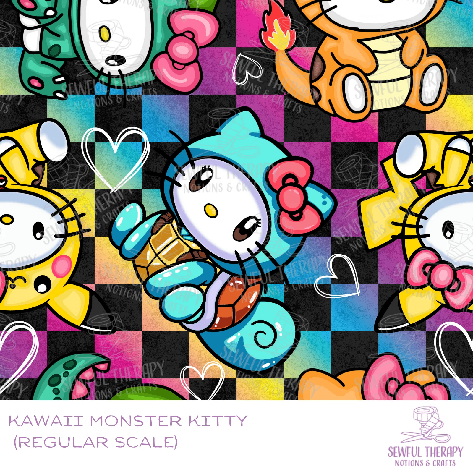 Kawaii Monster Kitty Smooth Canvas Backed Vinyl (HY)