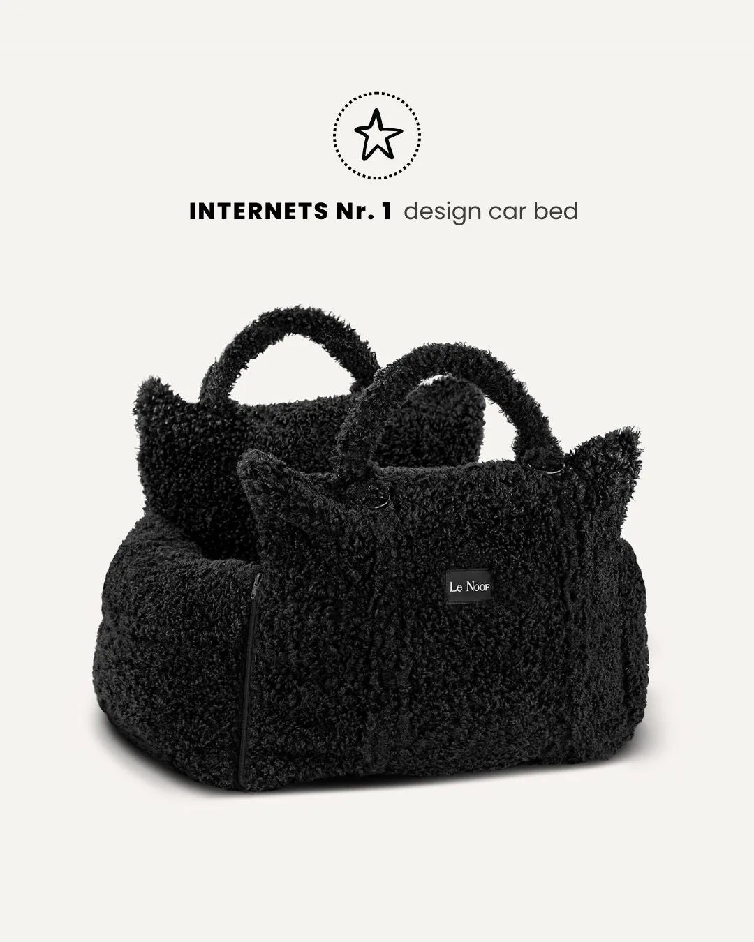 Black Teddy Travel Car Dog Bed