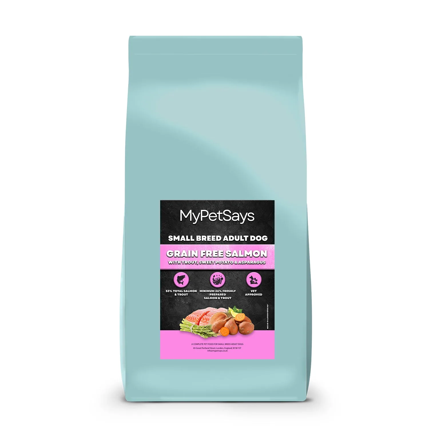Grain Free Small Breed Dog Food - Salmon with Trout, Sweet Potato & Asparagus