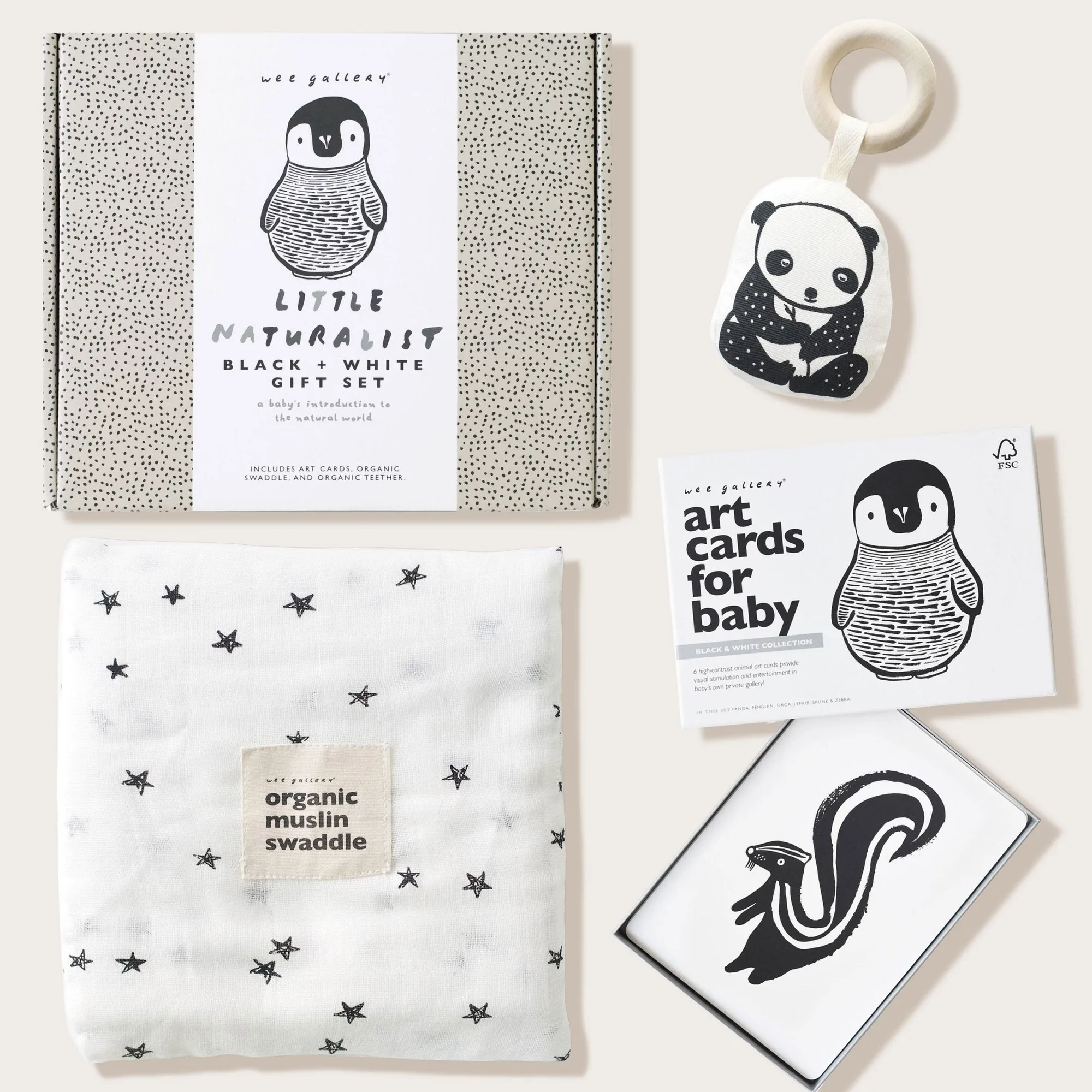 Newborn Baby Gift Set - Black + White