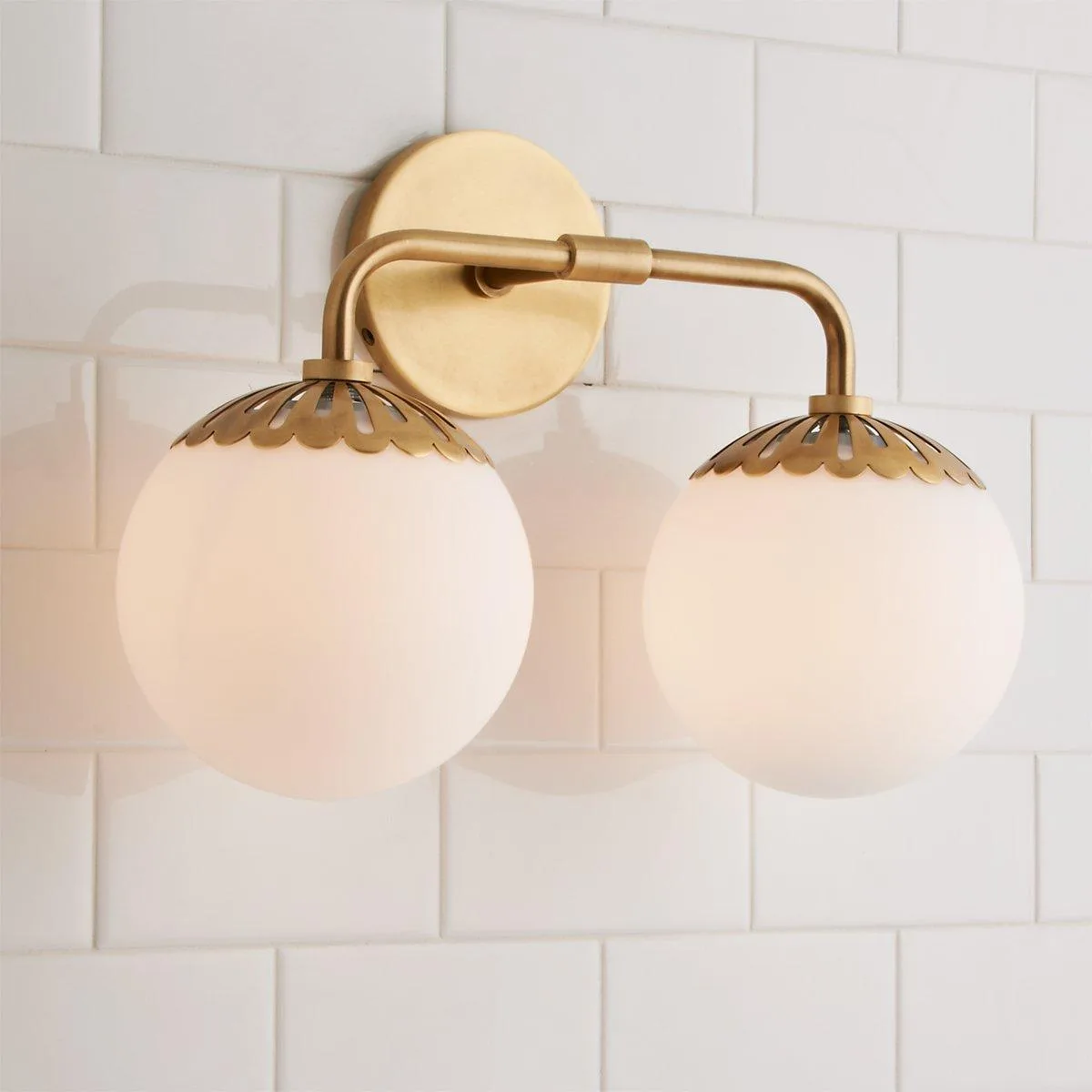Dewdrop Globe Vanity Light - 2 light