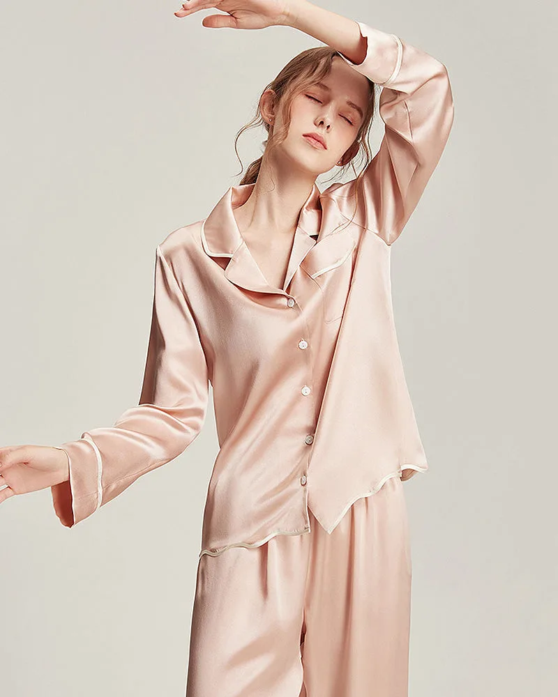 Pijama de seda lavable para mujer
