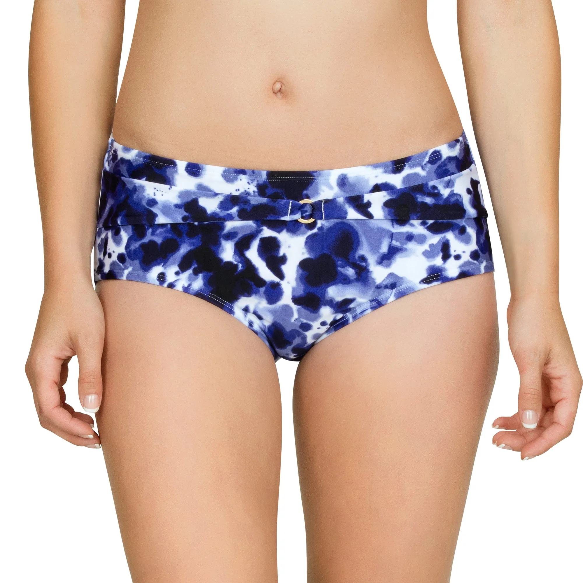 Bottom bikini a vita alta con stampa Ink: cura e styling