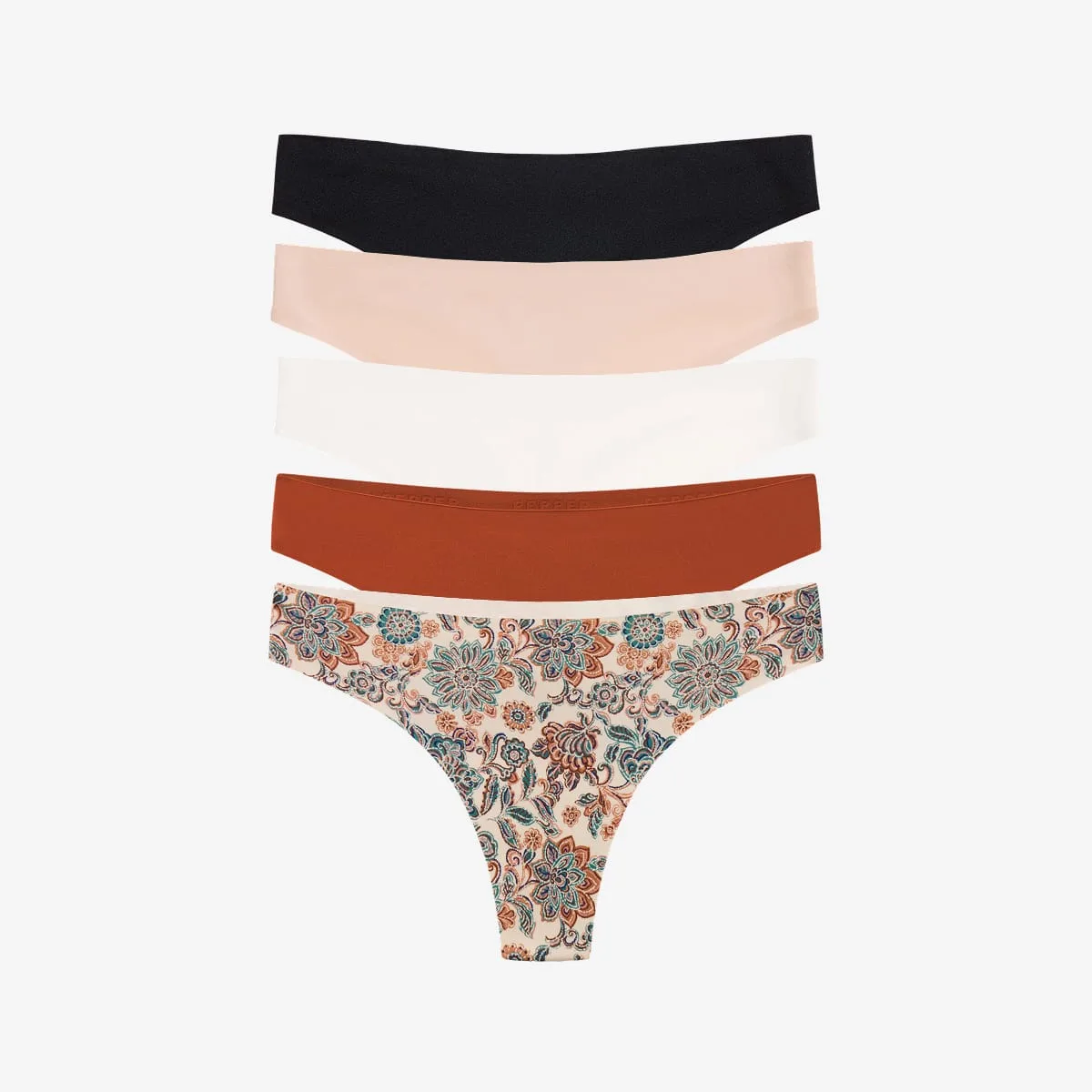 Confezione da 5 perizomi Simply Smooth No Show Terra/Mesa/Nero/Buff/Ecru