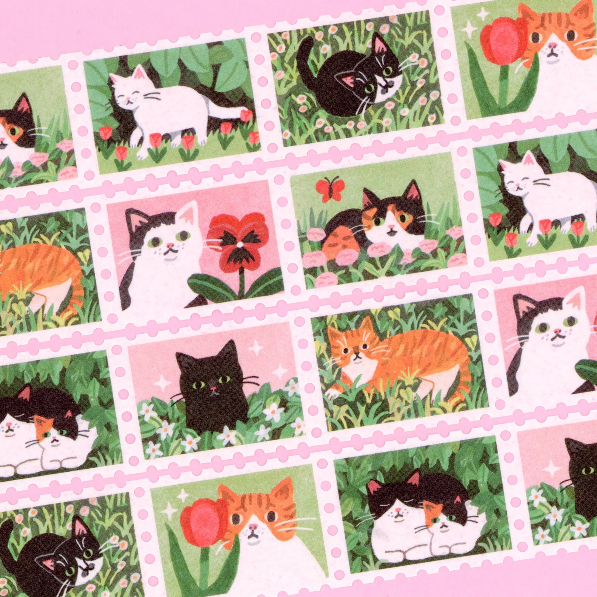Cinta Washi Sello Gato Primavera