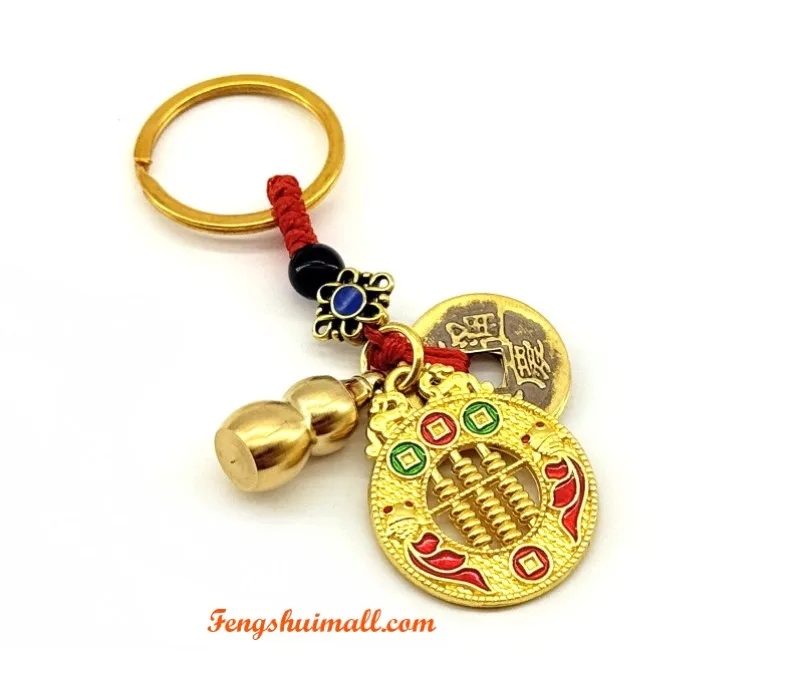 Wealth Abacus With Wulou and 5 Coins Amulet
