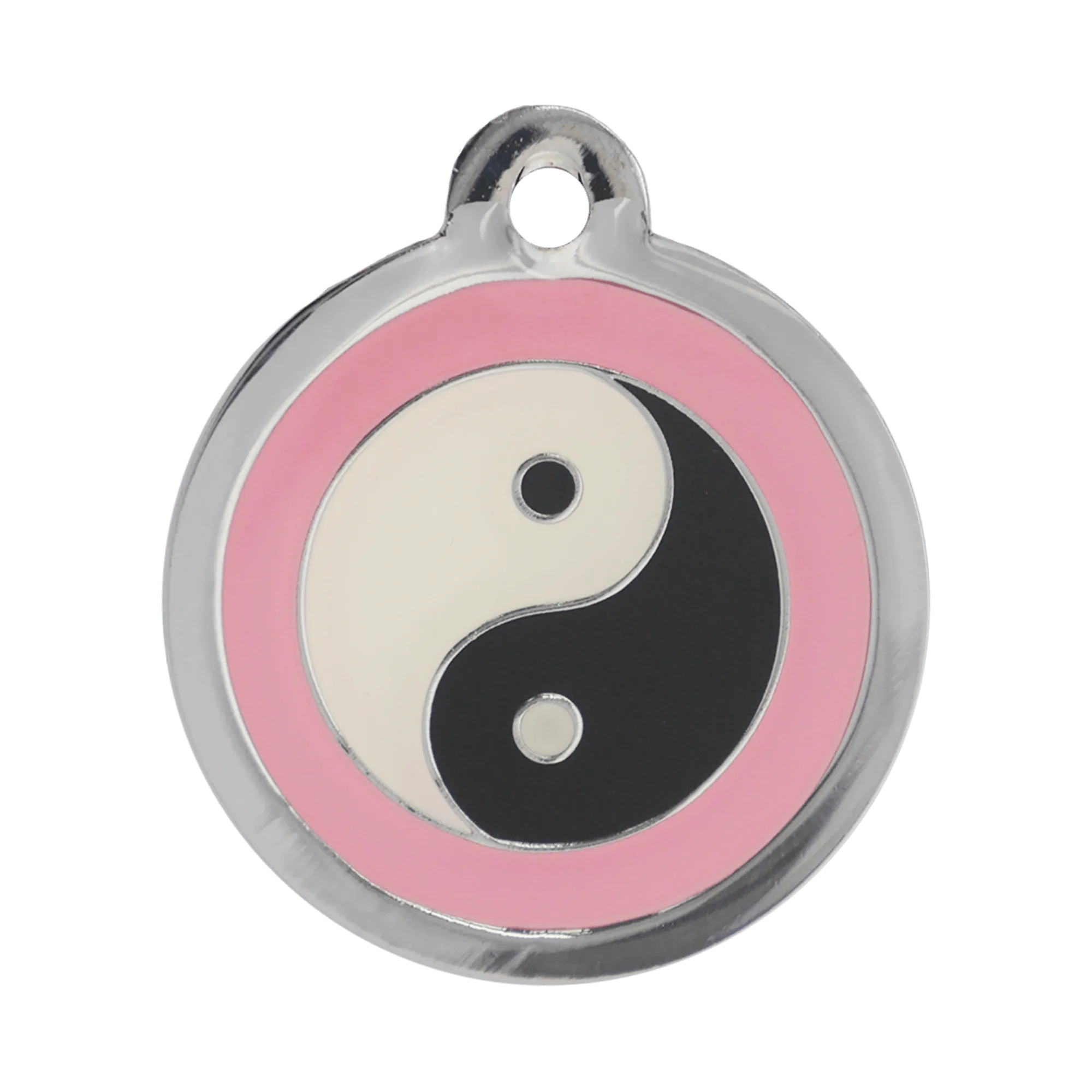 Pinkes Yin-Yang-Haustieretikett