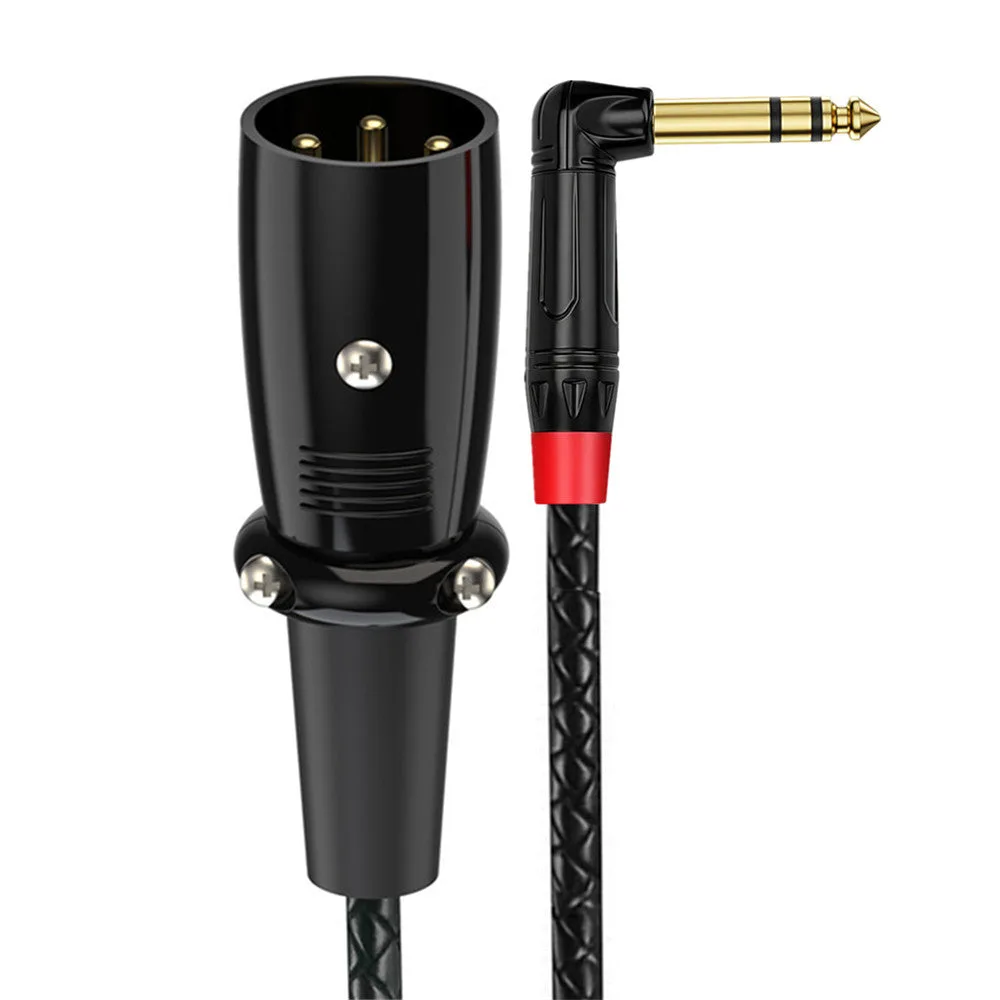 XLR 수 to 직각 6.35mm TRS 수 밸런스드 오디오 케이블