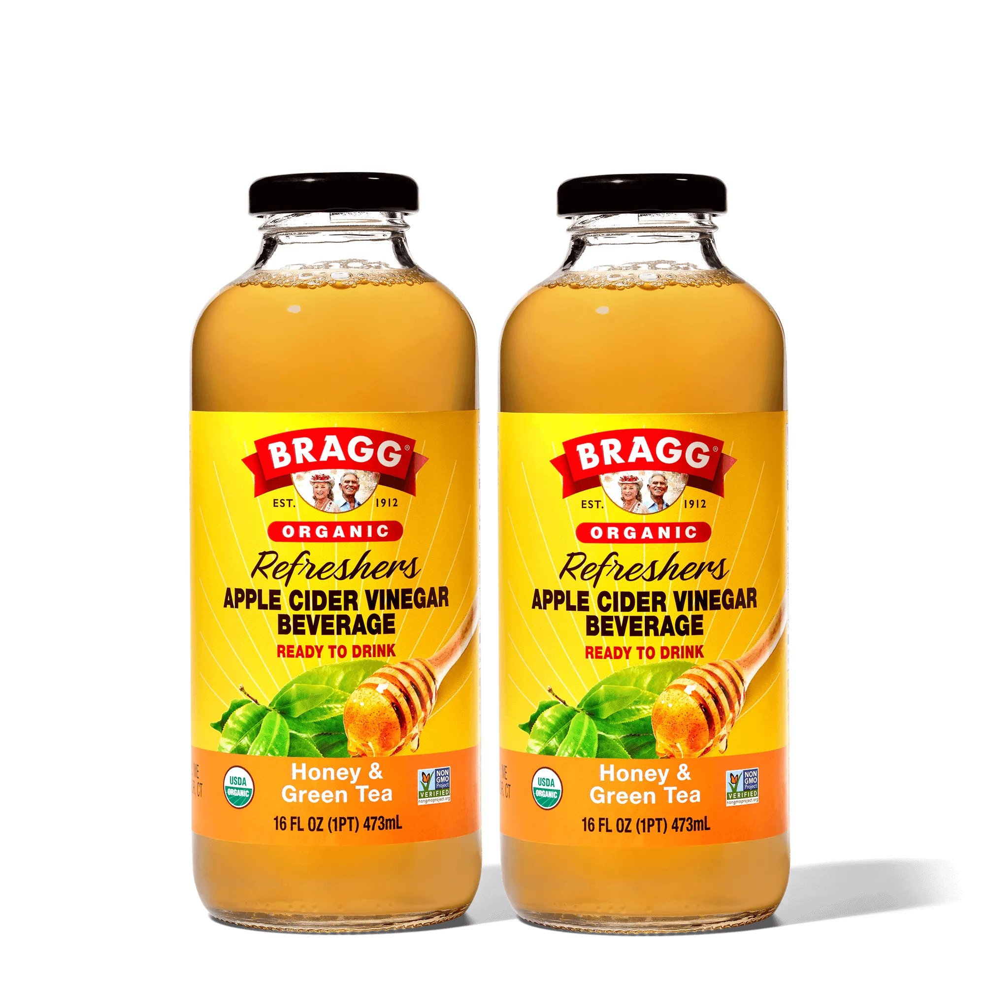 Apple Cider Vinegar Refresher, Honey Green Tea, 2 Pack