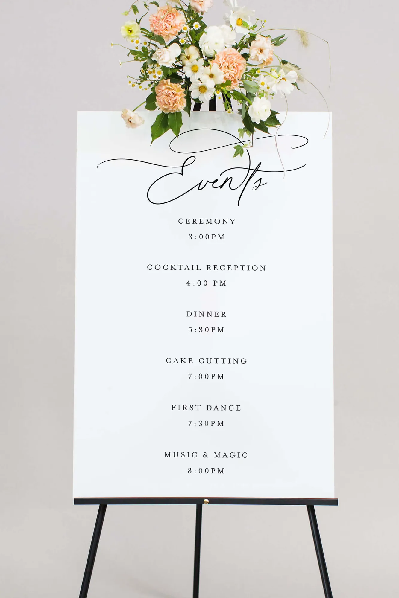 The Krista | Acryl Ablaufplan Hochzeit Schild