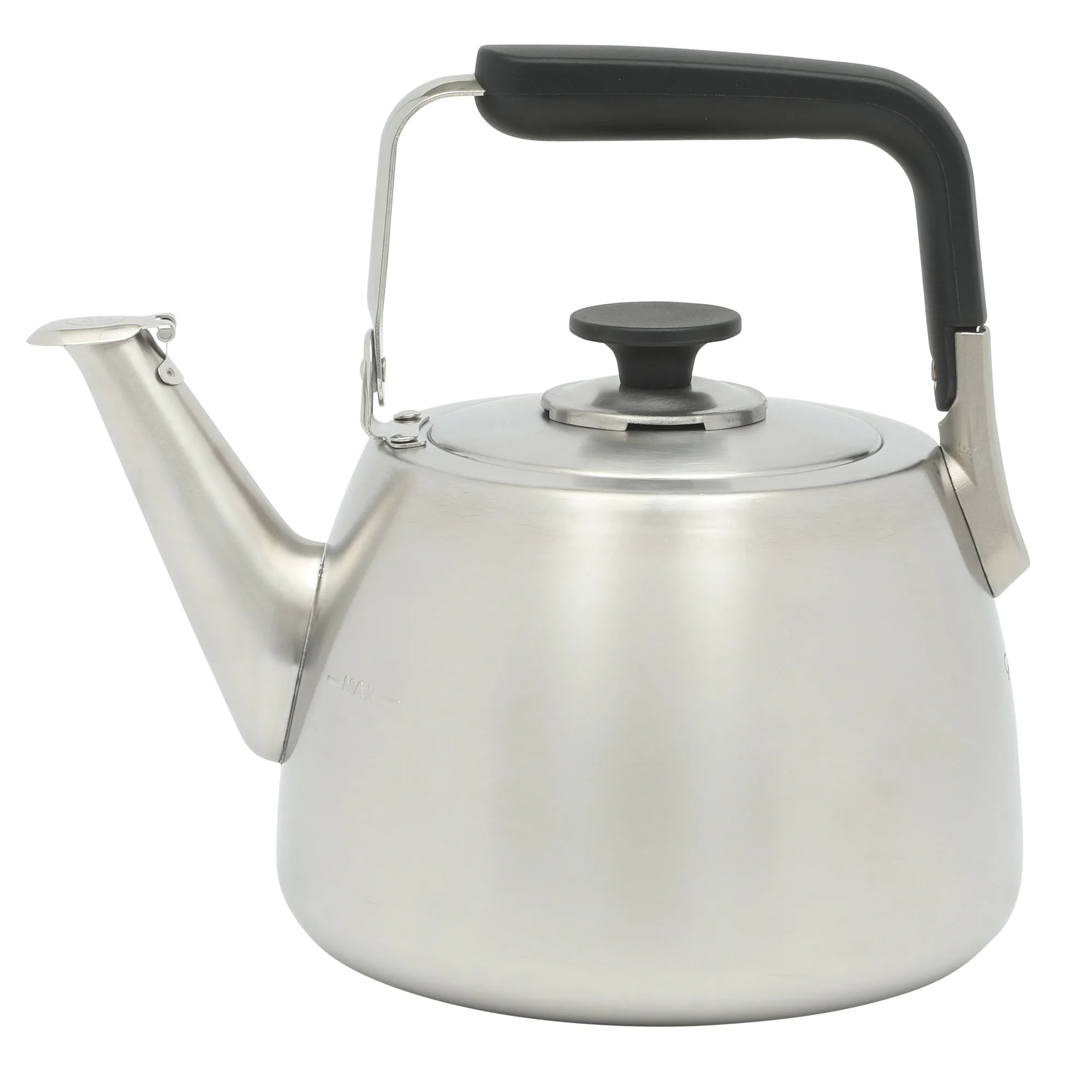 Sur La Table Kitchen Essential Large 2 QT Heavy Gauge Stainless Steel Whistling Tea Kettle