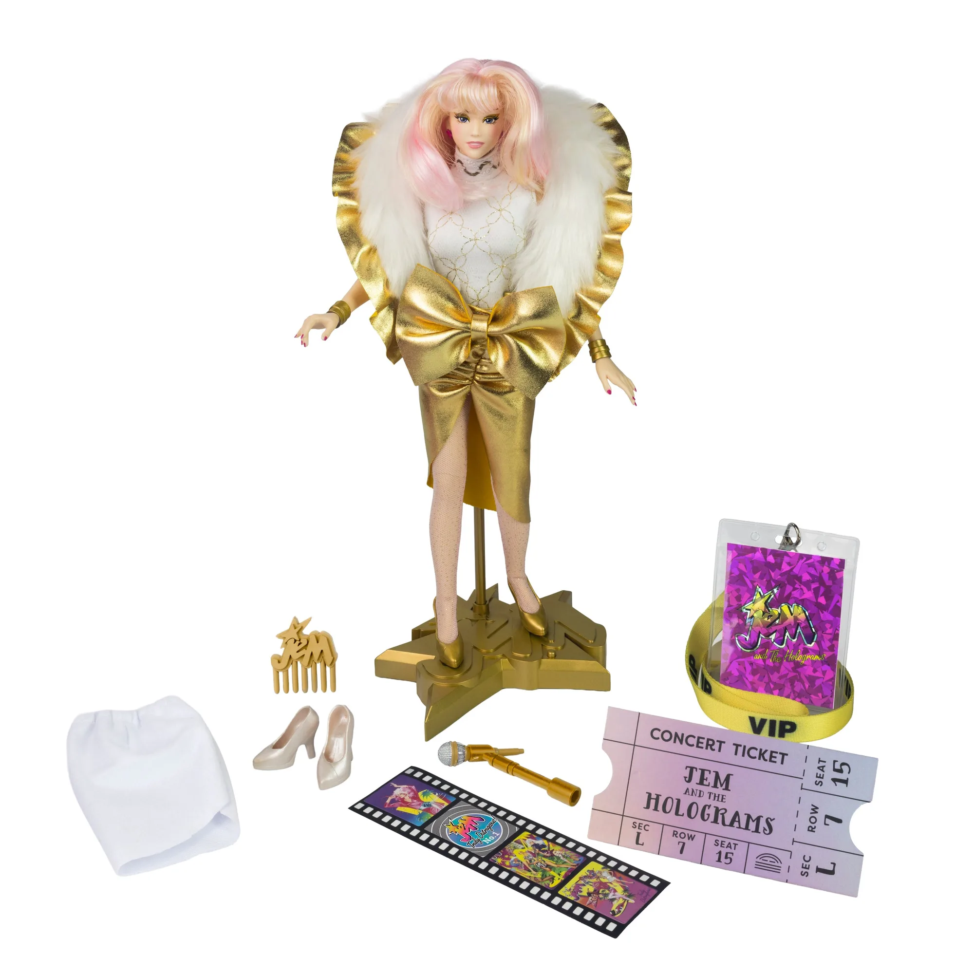 JEM AND THE HOLOGRAMS 12吋時尚娃娃 GLITTER & GOLD JEM