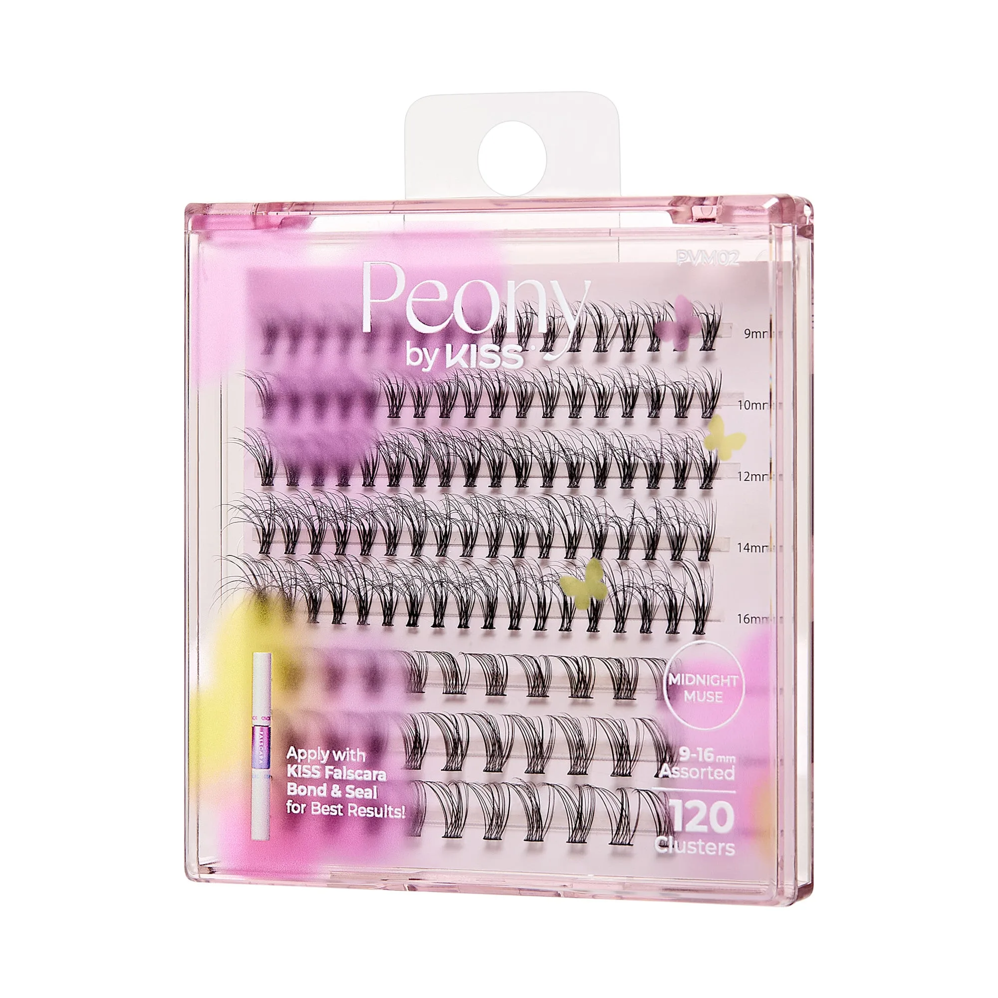 Kiss Peony False Eyelashes Lash Extension Kit - Midnight Muse | 120 Clusters, Cluster Lashes, 9mm- 16mm