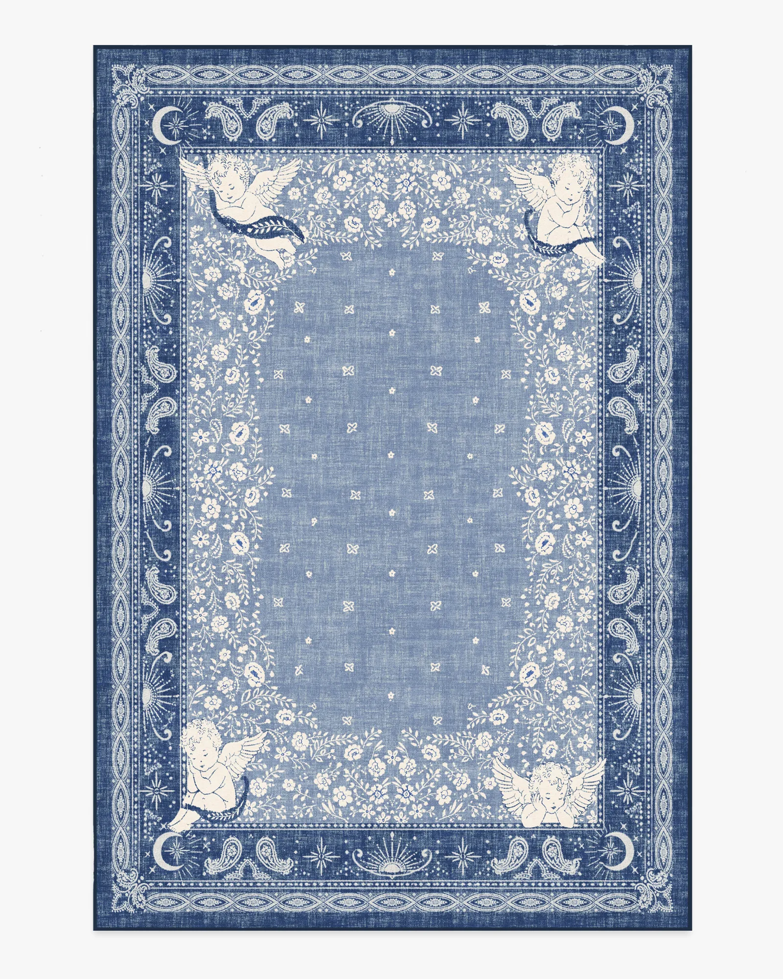 Humberto's Bandana Blue Flatwoven Rug by Humberto Leon