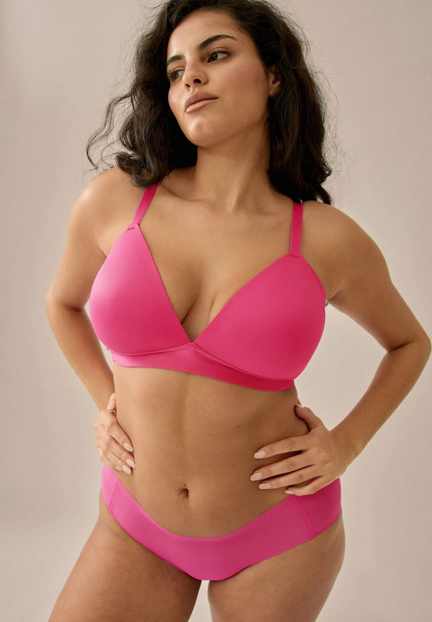 Sujetador Suave con Efecto Lateral Light - Rosa Chicle