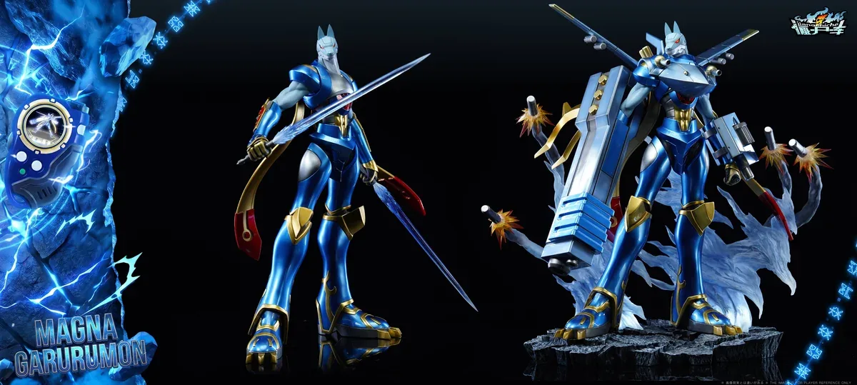 MagnaGarurumon LED Statue vs Standard Digimon Figures