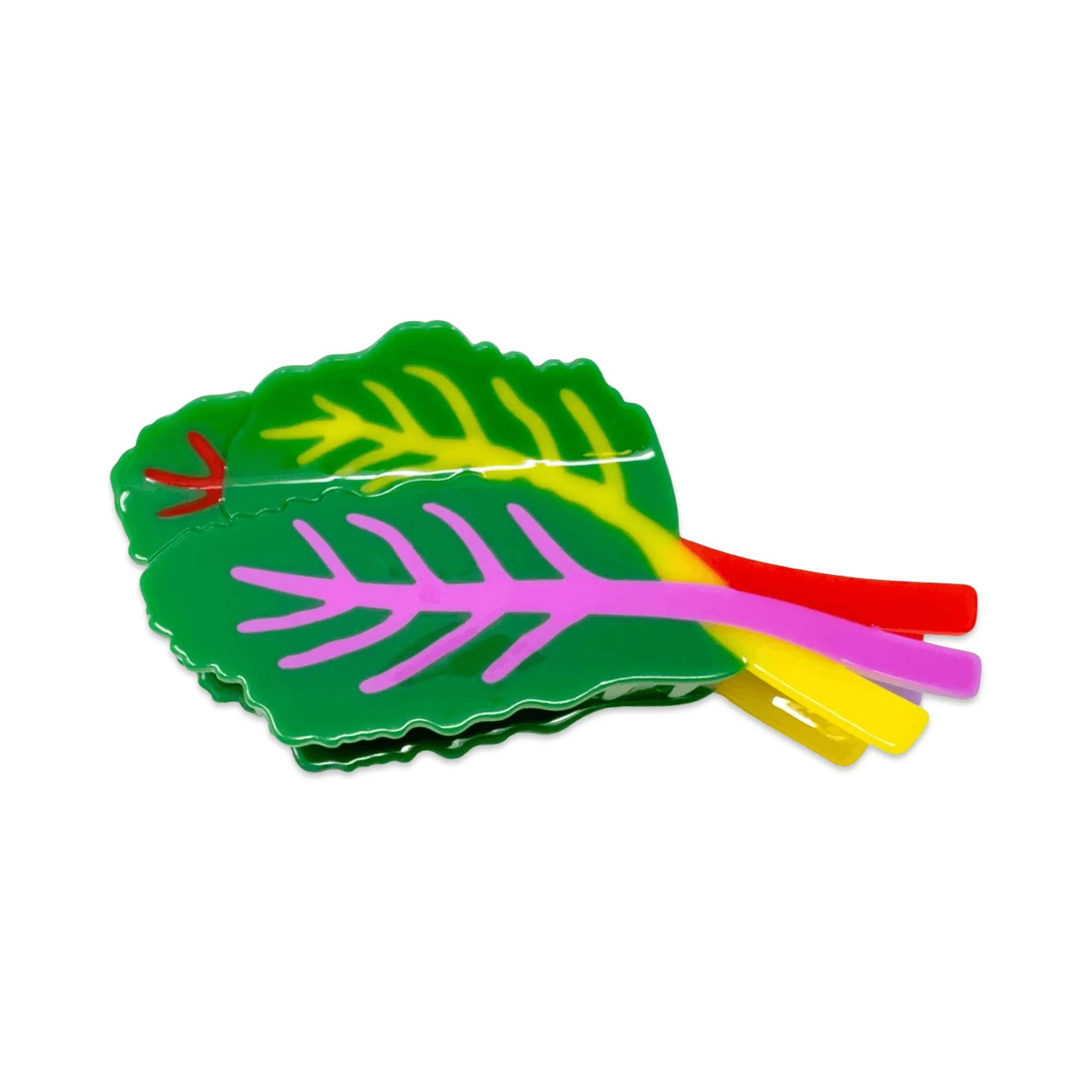 XL Rainbow Chard Hair Claw Clip